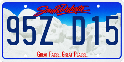 SD license plate 95ZD15