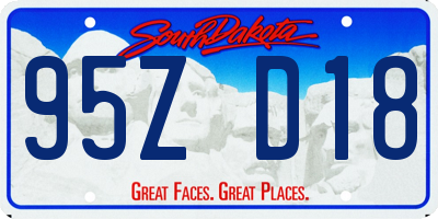 SD license plate 95ZD18