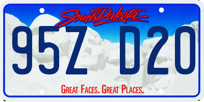 SD license plate 95ZD20