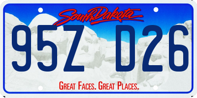 SD license plate 95ZD26