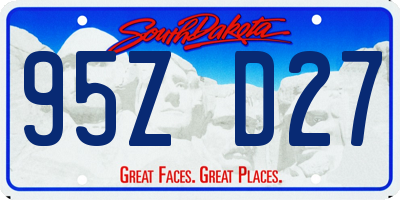 SD license plate 95ZD27