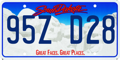 SD license plate 95ZD28