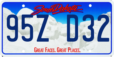 SD license plate 95ZD32