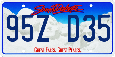 SD license plate 95ZD35