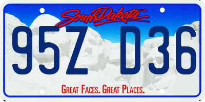 SD license plate 95ZD36