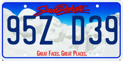 SD license plate 95ZD39
