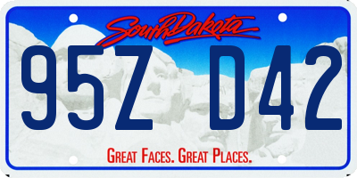 SD license plate 95ZD42