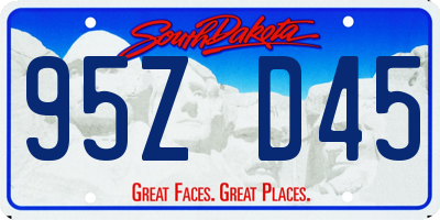 SD license plate 95ZD45