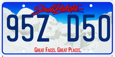 SD license plate 95ZD50