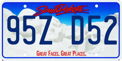 SD license plate 95ZD52