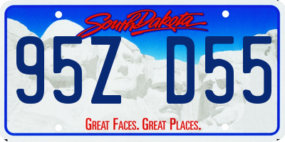 SD license plate 95ZD55