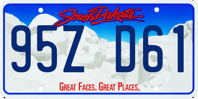 SD license plate 95ZD61