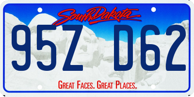 SD license plate 95ZD62