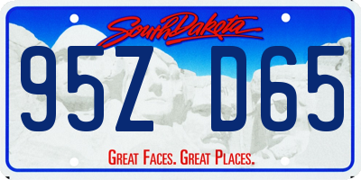 SD license plate 95ZD65