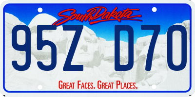 SD license plate 95ZD70