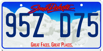 SD license plate 95ZD75