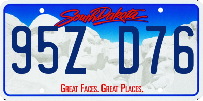 SD license plate 95ZD76