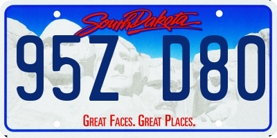 SD license plate 95ZD80