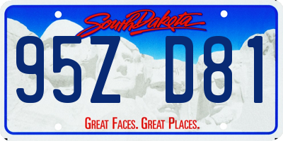 SD license plate 95ZD81
