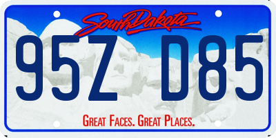 SD license plate 95ZD85