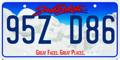 SD license plate 95ZD86