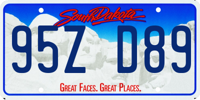 SD license plate 95ZD89