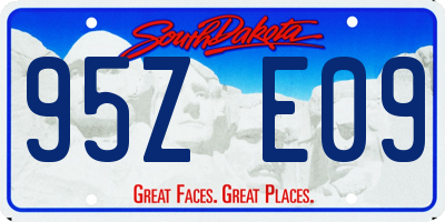 SD license plate 95ZE09