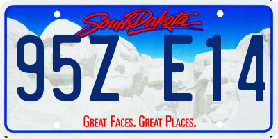 SD license plate 95ZE14