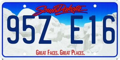 SD license plate 95ZE16