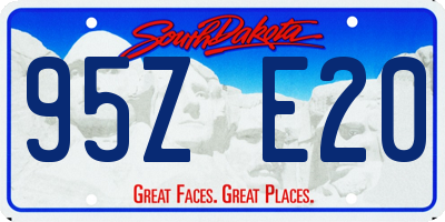 SD license plate 95ZE20