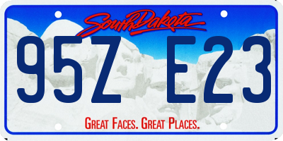 SD license plate 95ZE23