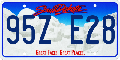 SD license plate 95ZE28