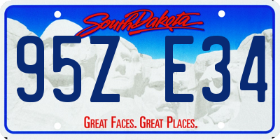 SD license plate 95ZE34