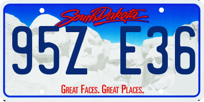 SD license plate 95ZE36
