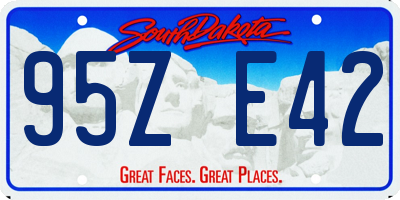 SD license plate 95ZE42