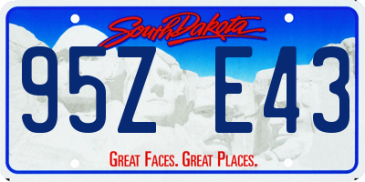 SD license plate 95ZE43