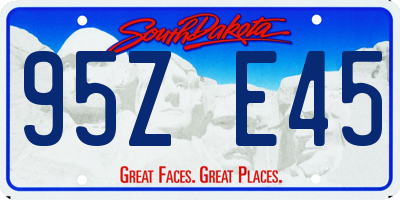 SD license plate 95ZE45