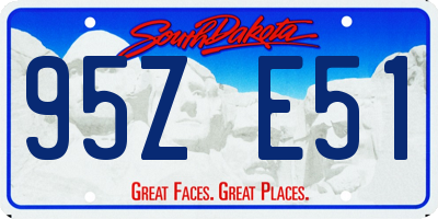 SD license plate 95ZE51