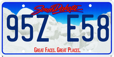 SD license plate 95ZE58