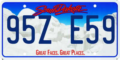 SD license plate 95ZE59