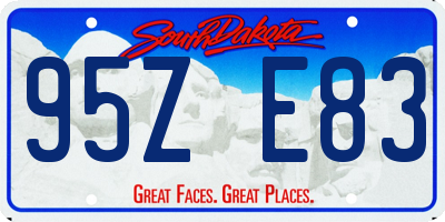 SD license plate 95ZE83
