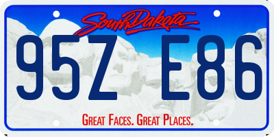 SD license plate 95ZE86
