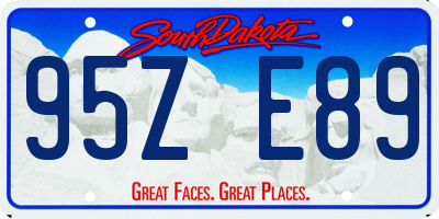 SD license plate 95ZE89