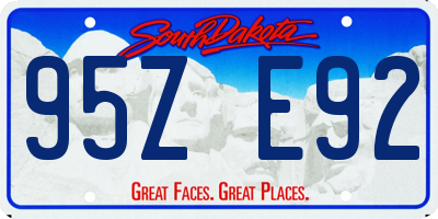 SD license plate 95ZE92