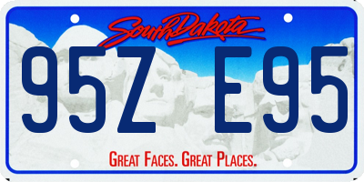 SD license plate 95ZE95