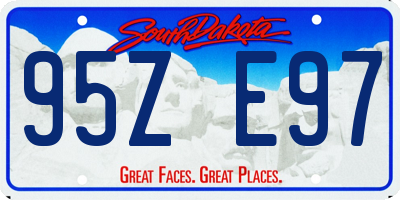SD license plate 95ZE97