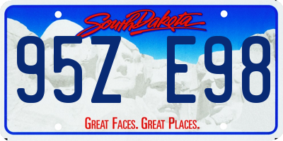 SD license plate 95ZE98