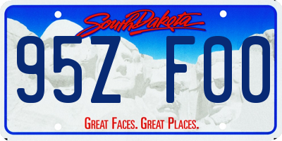 SD license plate 95ZF00