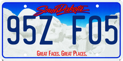 SD license plate 95ZF05