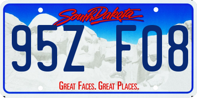 SD license plate 95ZF08